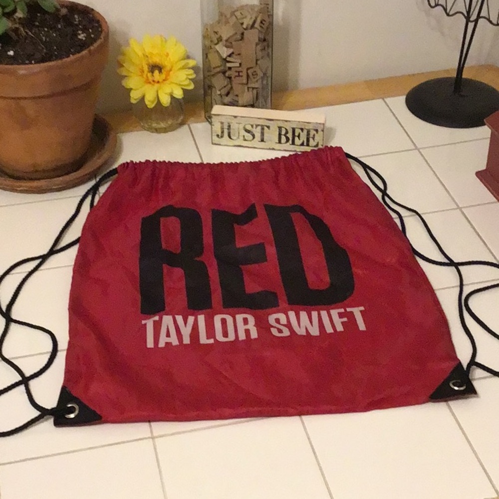 Taylor Swift RED Concert Drawstring Backpack